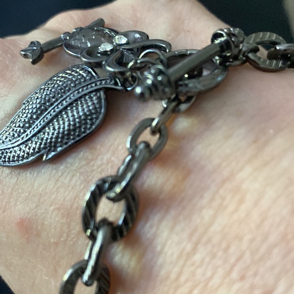 Noblesse Collection Owl Leaf Charm Bracelet - Picture 2 of 3